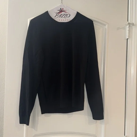 BOSS Slim Fit Black Merino Wool Crewneck Sweater - S - Picture 6 of 16